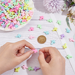 300PCS Opaque Acrylic Cross Beads&nbsp;SACR-SC0001-16