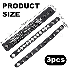 3Pcs Punk Style Imitation Leather Cord Bracelets&nbsp;BJEW-WH0014-076A