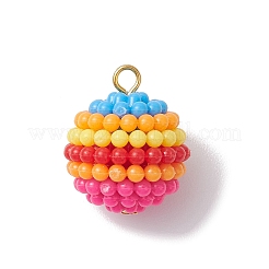 Rainbow Color Resin Waxberry Pendants&nbsp;PALLOY-JF02778