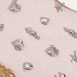 120Pcs 6 Styles Ocean 304 Stainless Steel Pendants&nbsp;STAS-BBC0008-12