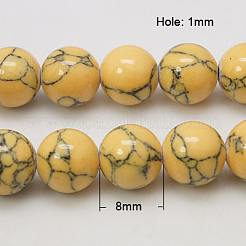 Synthetic Turquoise Beads Strands&nbsp;TURQ-H038-8mm-M