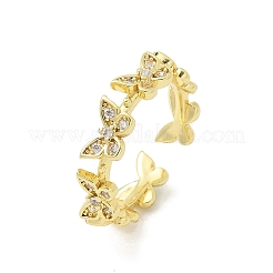 Butterfly Clear Cubic Zirconia Cuff Rings&nbsp;RJEW-G337-15G