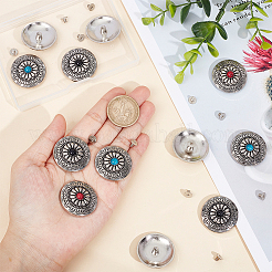 12 Sets 3 Colors Alloy & Imitation Turquoise Craft Solid Screw Rivet&nbsp;FIND-GF0004-25