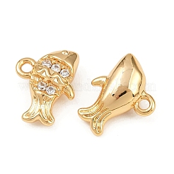 Ocean Theme Brass Micro Pave Cubic Zirconia Charms&nbsp;KK-F902-08N-G