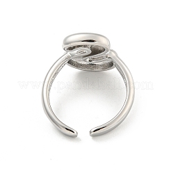 Brass Letter Open Cuff Rings for Women&nbsp;RJEW-G313-01S-P