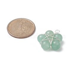Brass Wire Wrapped Natural Gemstone Pendants&nbsp;PALLOY-TA00033-02