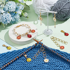Locking Stitch Markers and Beaded Link Knitting Row Counter Chains&nbsp;HJEW-AB00546