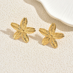 Stainless Steel Flower Stud Earrings&nbsp;LM9716