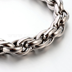 Tarnish Resistant 304 Stainless Steel Rope Chain Bracelets&nbsp;STAS-M175-05P-A