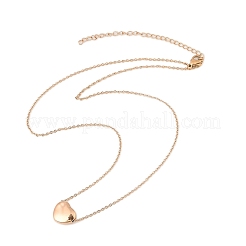 304 Stainless Steel Heart Pendant Cable Chain Necklaces for Women&nbsp;NJEW-Z055-03RG