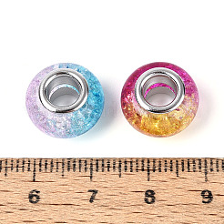 Two Tone Acrylic Crackle European Beads&nbsp;GPDL-N006-01A-05
