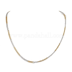 3Pcs 3 Styles Two Tone 304 Stainless Steel Curb Chain & Cable Chain Necklaces for Women Men&nbsp;NJEW-JN05568