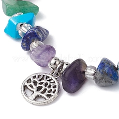 Chakra Natural & Synthetic Gemstone Braided Bead Bracelets&nbsp;BJEW-JB09824-03