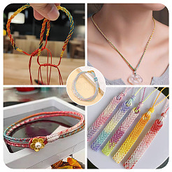 1 Roll Gradient Color Segment Dyed Round Waxed Polyester Cord&nbsp;YC-TADJ0001-03B