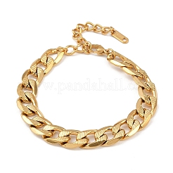 304 Stainless Steel Cuban Link Chain Bracelets for Women&nbsp;BJEW-C129-04G