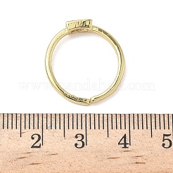 Rectangle Brass with Glass Cuff Rings for Women&nbsp;RJEW-Z111-05G