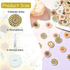 1 Set 100Pcs Wood Buttons&nbsp;BUTT-CJC0002-05B-1