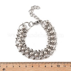 304 Stainless Steel Ball Rings Link Bracelets for Women&nbsp;BJEW-F488-17P