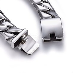 Tarnish Resistant 304 Stainless Steel Curb Chains Bracelets&nbsp;BJEW-E346-17P