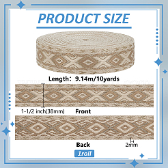 10Yards Ethnic Style Rhombus Polyester Ribbon&nbsp;SRIB-FG0001-35B