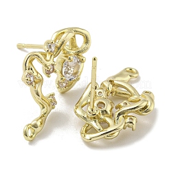 Brass Cubic Zirconia Stud Earring Findings&nbsp;LS-KK-R154-11G