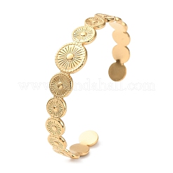 304 Stainless Steel Sun Cuff Bangles&nbsp;BJEW-F457-25G