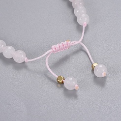 Natural Rose Quartz Braided Bead Bracelets&nbsp;BJEW-JB04210-01
