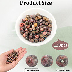 120Pcs Natural Leopard Skin Jasper Beads Strands&nbsp;G-PA0001-22A