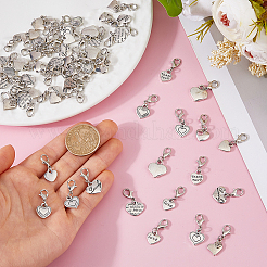 60Pcs 10 Styles Valentine's Day Heart Alloy Pendant Decorations&nbsp;HJEW-FH00290
