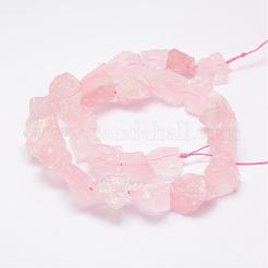 Raw Rough Natural Rose Quartz Beads Strands&nbsp;G-E343-08