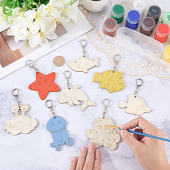36Pcs Wooden Pendant Decorations&nbsp;AJEW-CN0007-02B