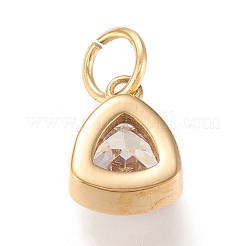 PVD Vacuum Plating 304 Stainless Steel Cubic Zirconia Pendant&nbsp;ZIRC-P080-A09