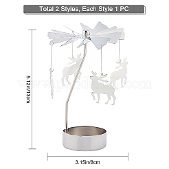 2 Sets 2 Style Stainless Steel Rotating Fairy Tealight Candle Holder&nbsp;DJEW-GF0001-20