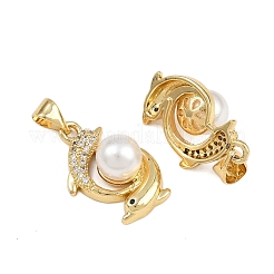 Brass Micro Pave Cubic Zirconia Pendants&nbsp;KK-A269-13G