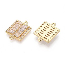 Brass Pave Clear Cubic Zirconia Connector Charms&nbsp;KK-N284-06G