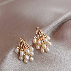 Alloy & Plastic Pearl Tassel Stud Earrings&nbsp;WGB404F-01