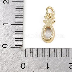 Fruits Brass Micro Pave Cubic Zirconia Charms&nbsp;KK-Z123-21G-01