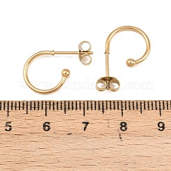 C-Shaped 304 Stainless Steel Stud Earrings&nbsp;EJEW-Z154-01G-01