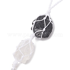 Nuggets Raw Natural Tourmaline & Quartz Crystal Pouch Pendant Decorations&nbsp;HJEW-JM01925-02