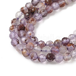 Natural Purple Phantom Quartz Purple Lodolite Quartz Beads Strands&nbsp;G-S385-01