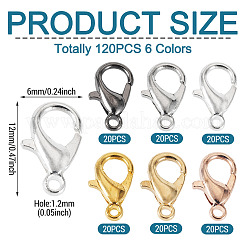 120Pcs 6 Colors Zinc Alloy Lobster Claw Clasps&nbsp;FIND-TADJ0001-12