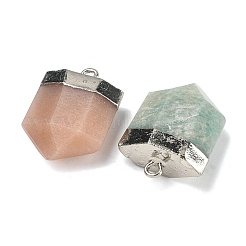 Natural Mixed Gemstone Pointed Pendants&nbsp;G-M431-05P