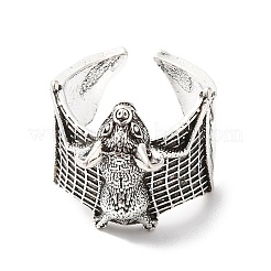 Alloy Bat Open Cuff Rings for Men Women&nbsp;RJEW-G286-02AS