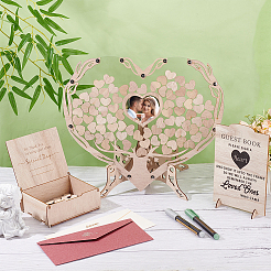 Wooden & Acrylic & Iron Wedding Guest Book Alternative&nbsp;WOOD-WH0002-61