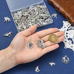 80Pcs 8 Styles Tibetan Style Alloy Pendants&nbsp;FIND-CJ0005-25