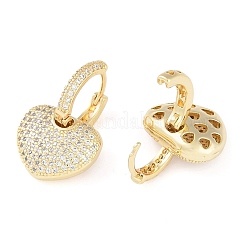 Brass Micro Pave Clear Cubic Zirconia Hoop Earrings for Women&nbsp;EJEW-S225-01G
