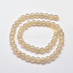 Electroplate Synthetic Crackle Quartz Bead Strands&nbsp;EGLA-J067-6mm-HR08