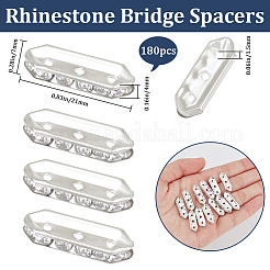 180Pcs 3-Hole Iron Grade A Rhinestone Bridge Spacers&nbsp;RB-BBC0001-04S