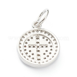 Brass Micro Pave Clear Cubic Zirconia Pendants&nbsp;ZIRC-P200-07A-P