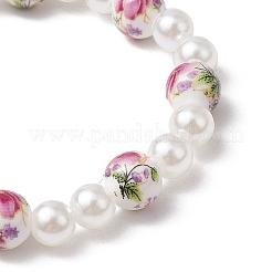 ABS Plastic Imitation Pearl Round Beads Stretch Bracelets for Women&nbsp;BJEW-JB11606-05